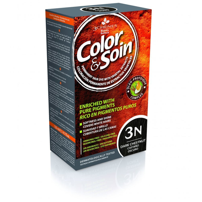 COLOR & SOIN ammoniaagivaba juuksevärv 3N Tumekastan 135 ml, nuotrauka Nr. 1