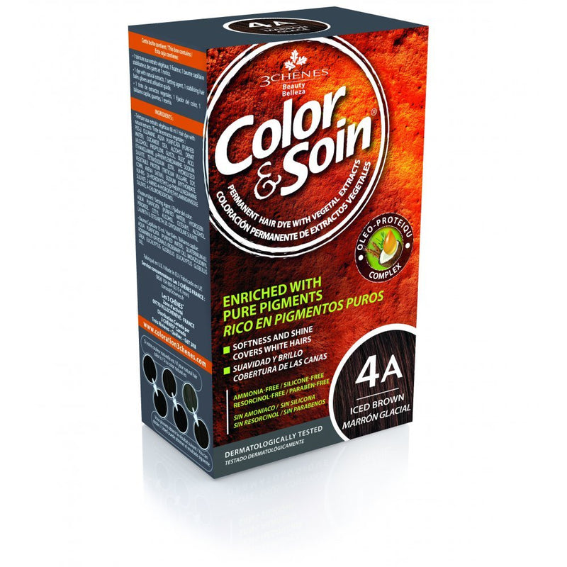 COLOR & SOIN ammoniaagivaba juuksevärv 4A Jääpruun 135 ml, nuotrauka Nr. 1