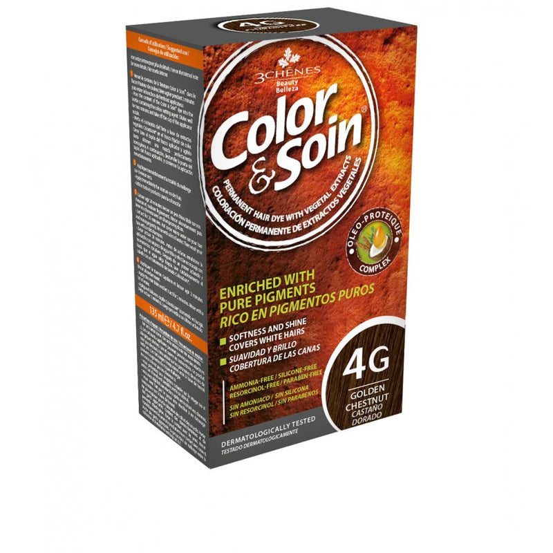 COLOR & SOIN ammoniaagivaba juuksevärv 4G Kuldne Kastan 135 ml, nuotrauka Nr. 1