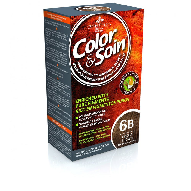 COLOR & SOIN ammoniaagivaba juuksevärv 6B kakaopruun 135 ml, nuotrauka Nr. 1