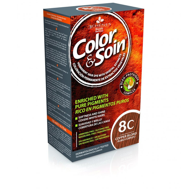 COLOR & SOIN ammoniaagivaba juuksevärv 8C vaskblond 135 ml, nuotrauka Nr. 1