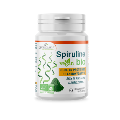 3 CHÊNES Spiruline Vegan Bio, tabletid N100